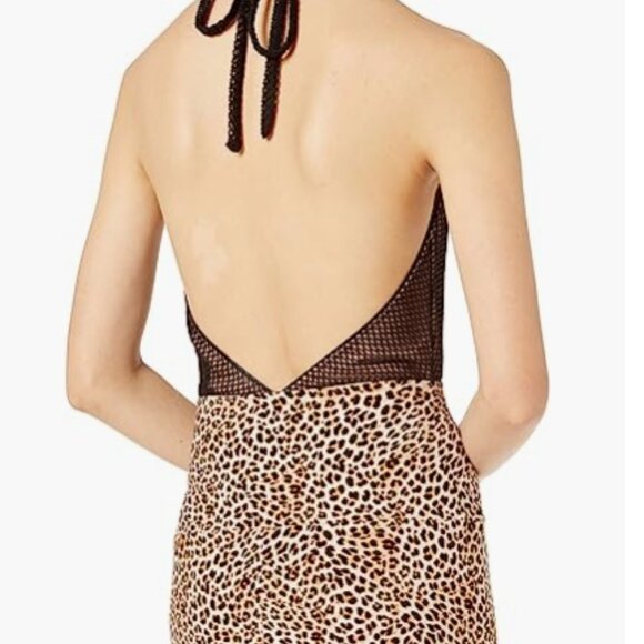 COSMOPOLITAN by Dress the Population Women's Brigette Plunging Halter Bodysuit - Picture 2 of 9